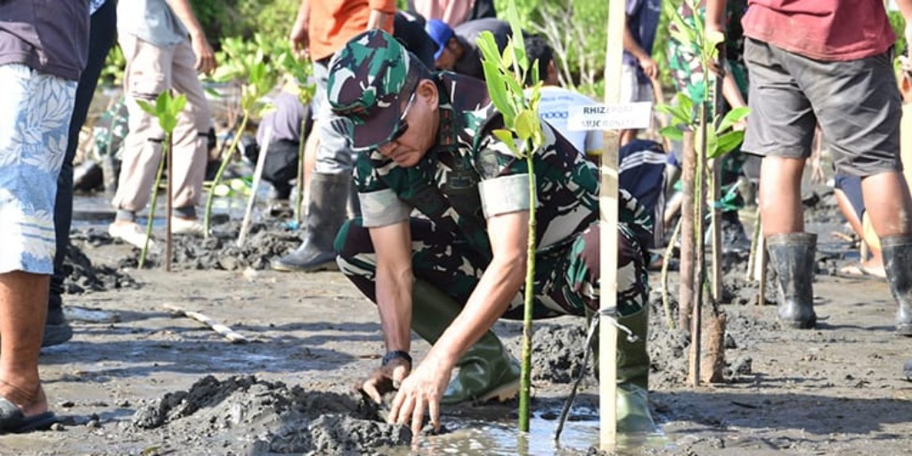 Dokumentasi dari - Jaga Kelestarian Lingkungan: TNI - Polri Tanam Ribuan Mangrove di Teluk Terima