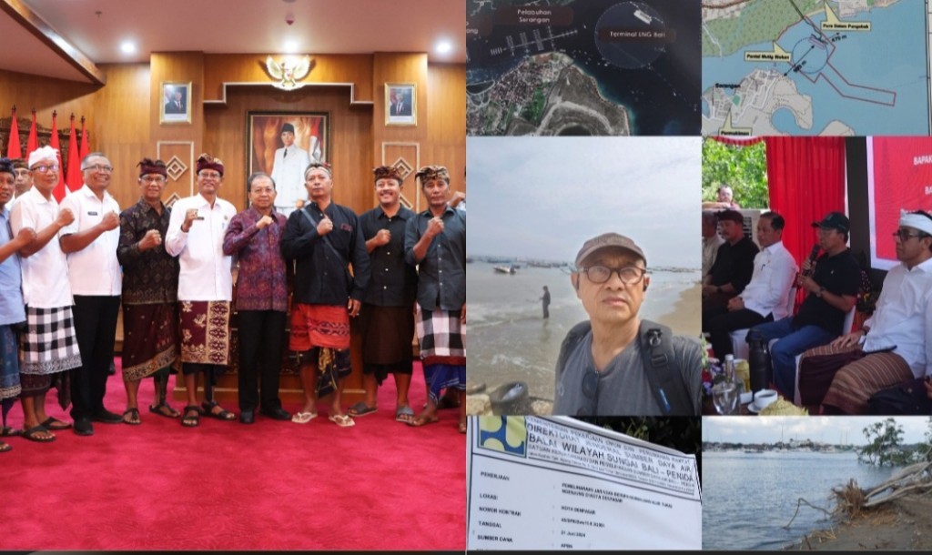 Dokumentasi dari - Bali Pulau Kecil, Koster Terima Perangkat Desa dan Tokoh Sidakarya - Intaran, Suasta Kritik Keras Proyek LNG di Pantai Sidakarya