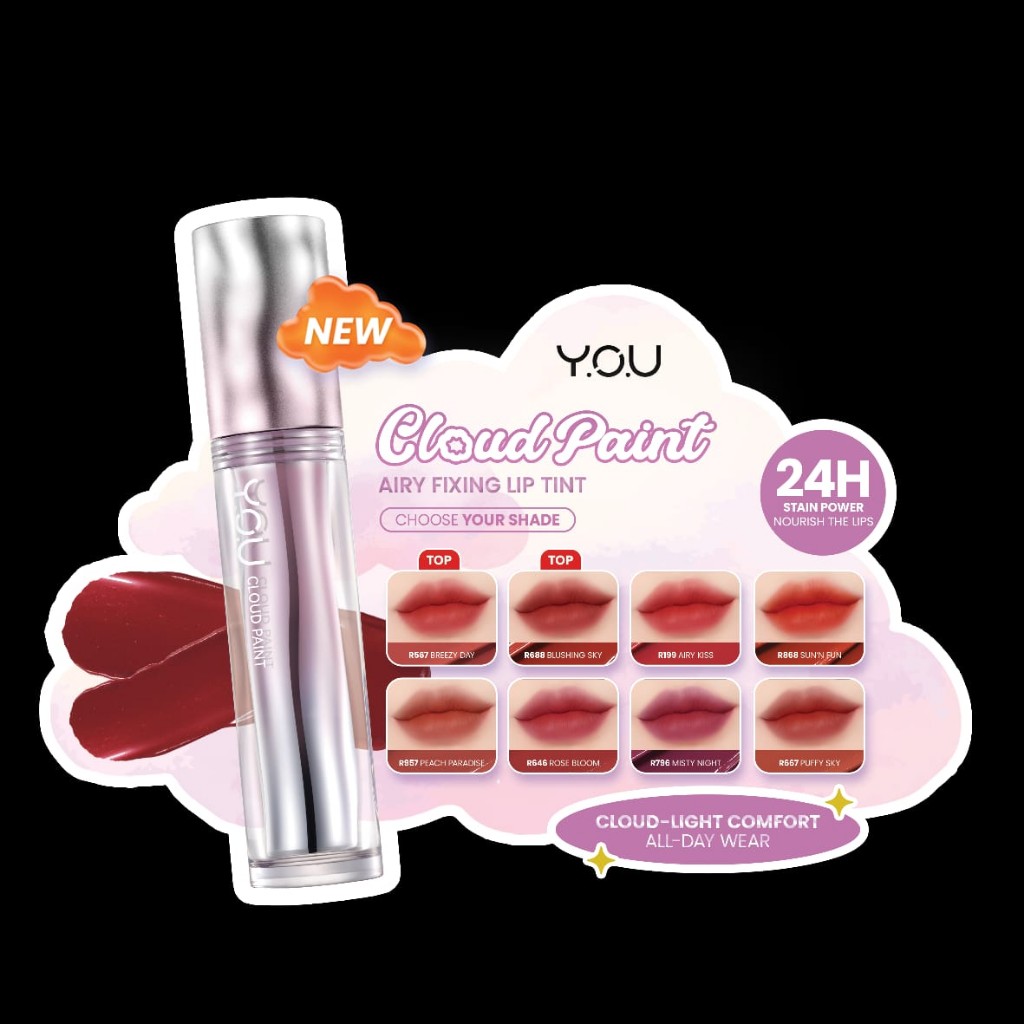 Dokumentasi dari - Y.O.U Cloud Paint Airy Fixing Lip Tint: Inovasi Lip Tint Multifungsi, Unggul Tampilan Natural dan Bibir Sehat