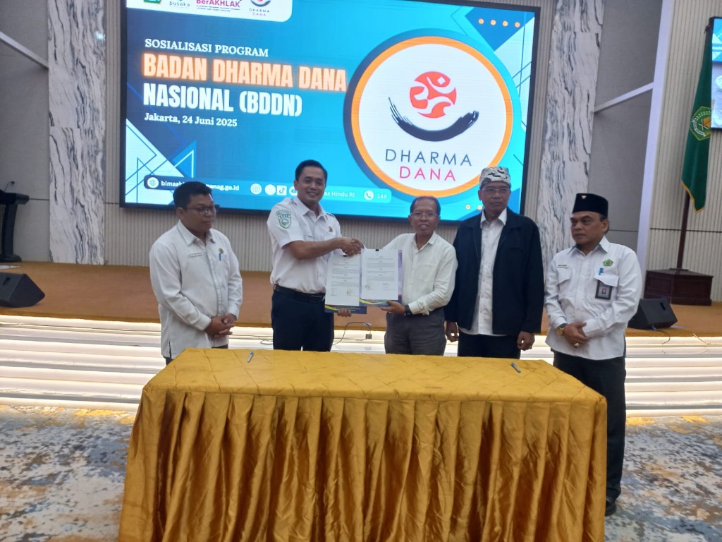 Dokumentasi dari - BDDN dan Ditjen Bimas Hindu Teken MoU, Dorong ASN Punia Tiap Bulan