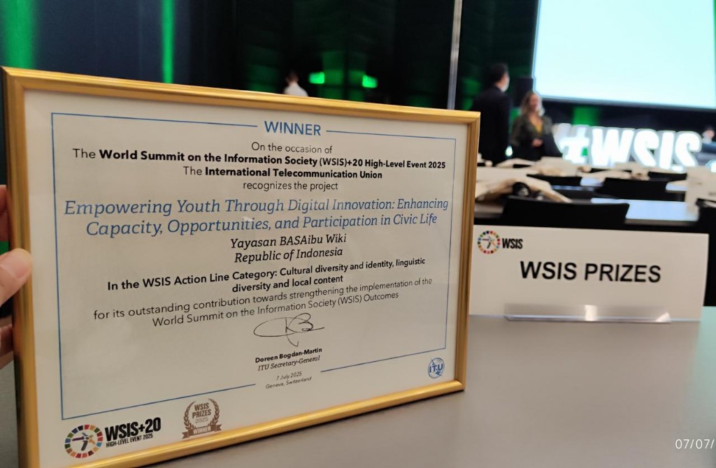 Dokumentasi dari - BASAibu Memenangkan Penghargaan WSIS 2025 di Swiss