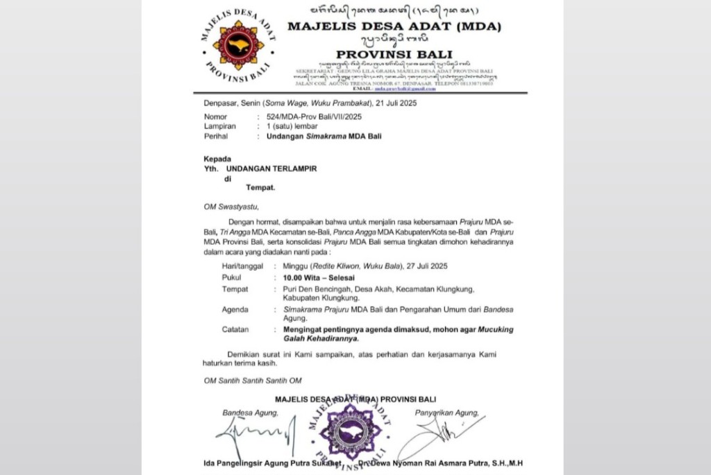 Dokumentasi dari - MDA Bali Klarifikasi Soal Simakrama Prajuru di Puri Denbencingah Akah