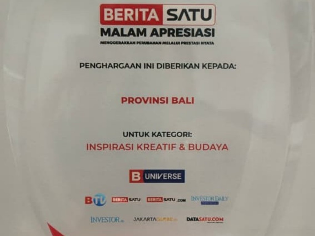 Bali Raih Apresiasi Berita Satu 2025 untuk Kategori Cultural & Tourism Advancement