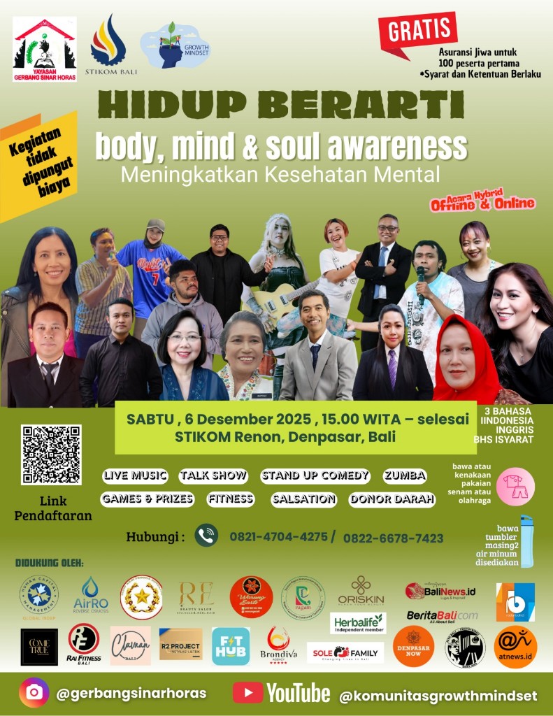 Gerakan “Hidup Berarti” Ajak Warga Bali Cegah Bunuh Diri Lewat Body, Mind Dan Soul Awareness