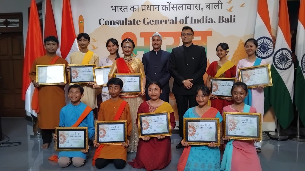 Dokumentasi dari - Peringatan Hari Republik India ke-77 di Denpasar, Bacakan Pidato Presiden Droupadi