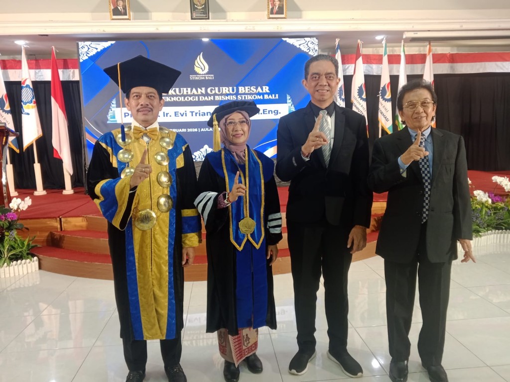 Pecah Telur, Prof. Tri Evi Triandini Dikukuhkan sebagai Guru Besar Pertama ITB STIKOM Bali