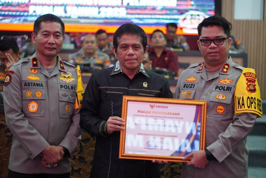 Polres Buleleng Raih Predikat Sangat Terbaik Dalam Pelayanan Publik Dari Ombudsman