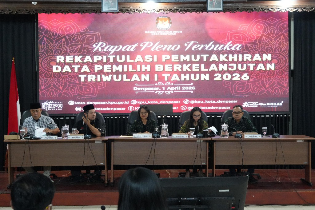 KPU Kota Denpasar Pastikan Tak Ada Pemilih Terlewat dalam Pleno PDPB Triwulan I Tahun 2026