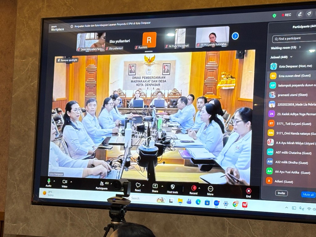 Ketua TP. Posyandu Ny. Sagung Antari Pimpin Rapat Penguatan Kelembagaan dan Kader Posyandu di Kota Denpasar