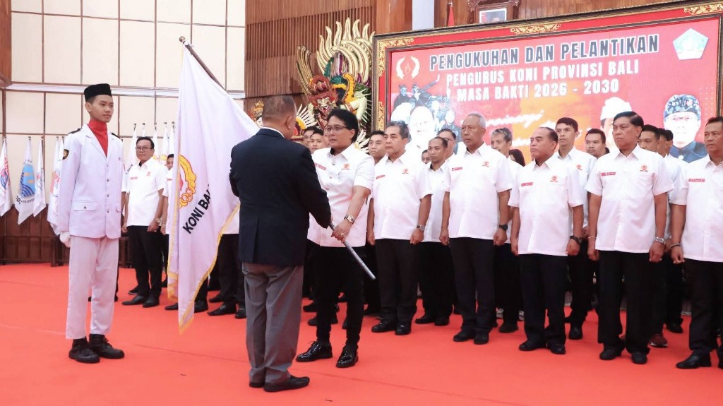 Wagub Giri Prasta Dilantik Sebagai Ketum KONI Bali Masa Bakti 2026-2030, Target Bali Masuk 5 Besar PON 2027 di NTB