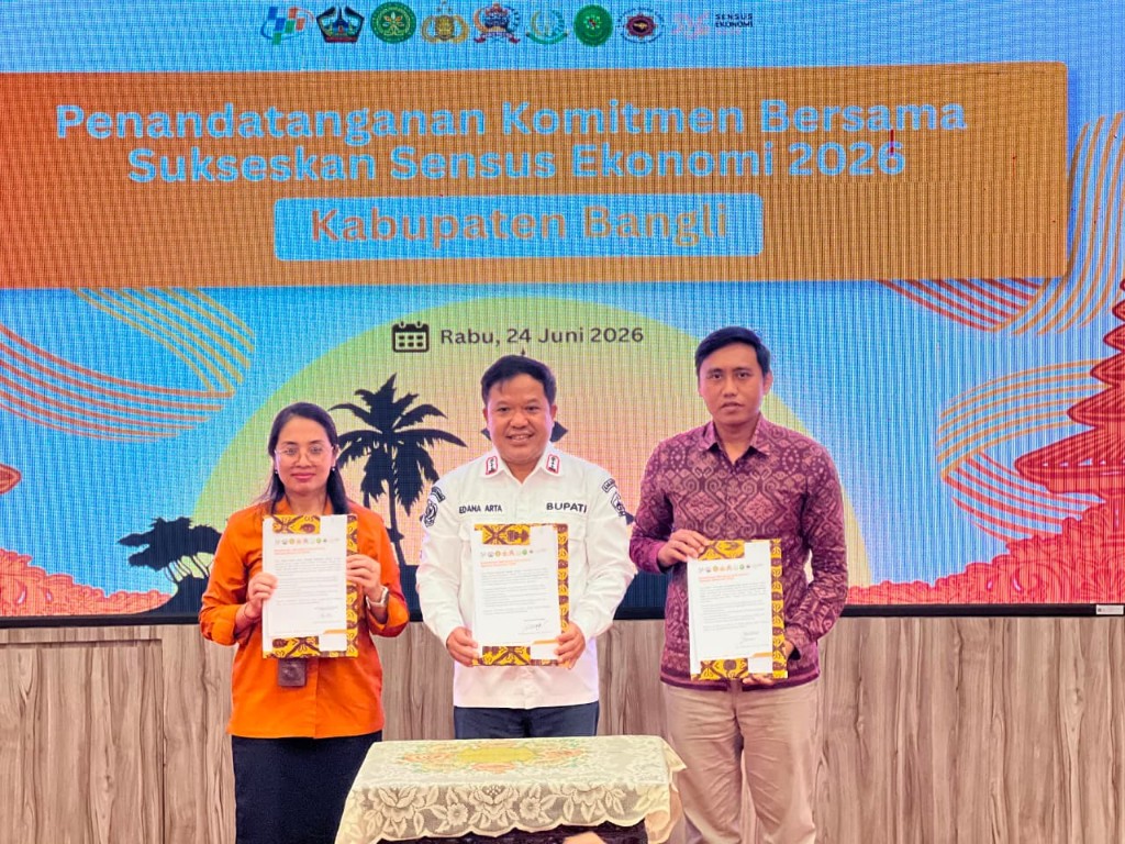 Perkuat Basis Data Daerah, Pemkab Bangli dan BPS Teken Komitmen Bersama Sukseskan Sensus Ekonomi 2026