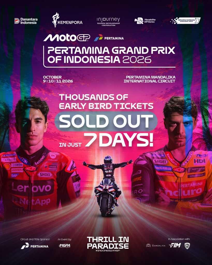 Antusiasme Tinggi, Seluruh Tiket Early Bird MotoGP Indonesia 2026 Sold Out dalam Sepekan