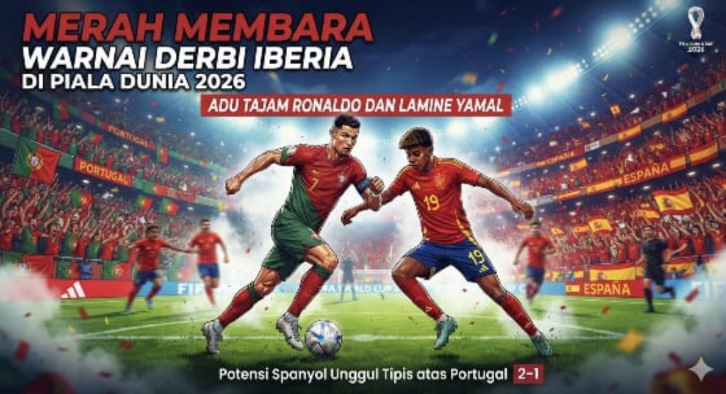 "MERAH MEMBARA" Hiasi Derbi Iberia, Potensi Spanyol Ungguli Portugal dalam Adu Tajam Ronaldo vs Lamine Yamal di 16 Besar Piala Dunia 2026