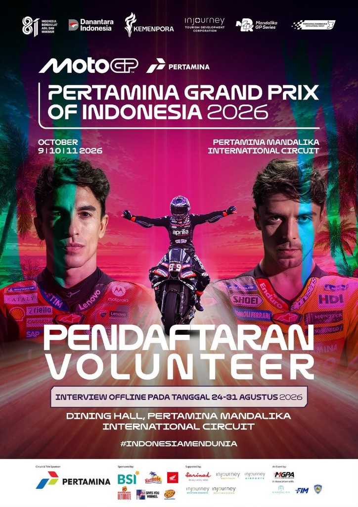 Pertamina GP Indonesia 2026 Buka 2.500 Kesempatan Volunteer bagi Warga NTB