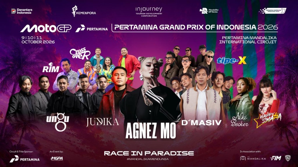Pertamina GP of Indonesia 2026 Makin Spektakuler, Agnez Mo hingga Ungu Siap Guncang Mandalika