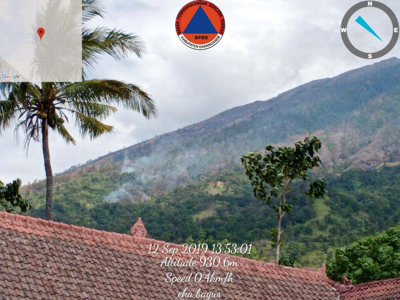 Dokumentasi dari - Kembali Lereng Gunung Agung Terbakar Diduga Bara Api Karhut Sebelumnya 