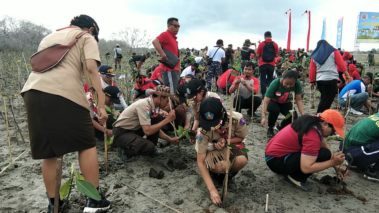 Dokumentasi dari - TNI Serentak Tanam Mangrove, Pembangunan Kedepankan Lingkungan