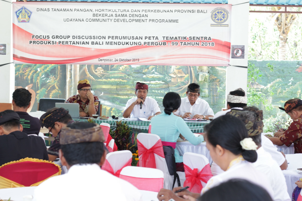 Dokumentasi dari - DTPHP-Unud Gelar FGD Peta Tematik Produk Pertanian