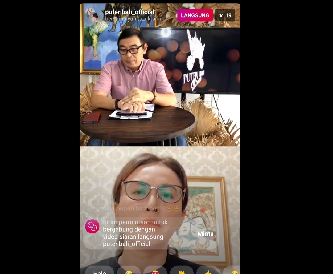 Dokumentasi dari - Enam Kali Puteri Bali Talk Live IG, Yunita Harap Wanita Muda Tumbuhkan Kepercayaan Diri