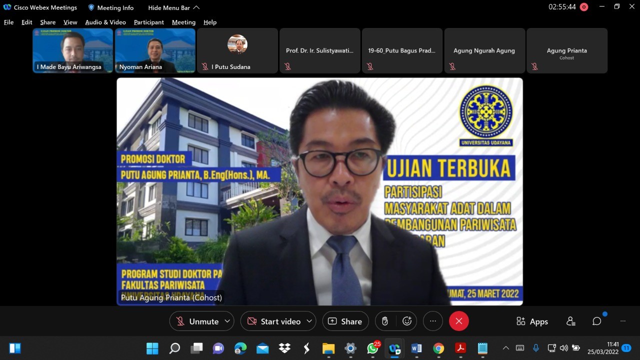 Dokumentasi dari - Agung Prianta Berhasil Raih Gelar Doktor Pariwisata Unud dan Terpilih Ketua INTI Bali 2022-2026
