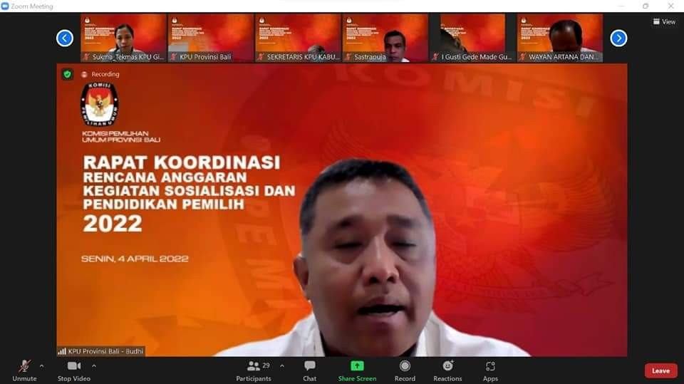Dokumentasi dari - KPU Buleleng Ikuti Rapat Pembahasan Anggaran Sosialisasi Pemilu Serentak 2024