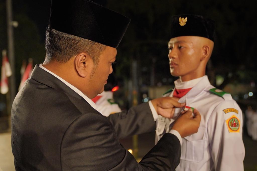 Dokumentasi dari - Pasukan Paskibraka Gianyar Dikukuhkan Bupati Mahayastra