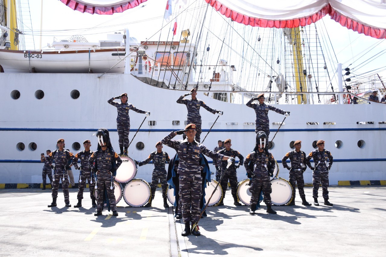 Dokumentasi dari - Pelayaran KRI Bima Suci-945, Satgas KJK 2022 akan Performance dab Display Genderang Seruling Gita Jala Taruna di Denpasar 