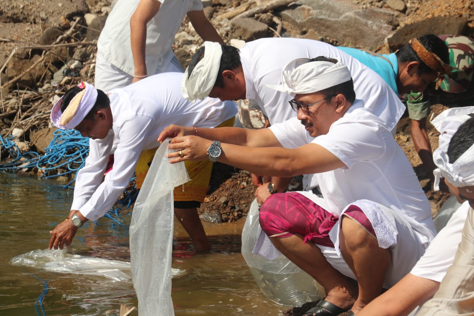 Dokumentasi dari - Tumpek Uye, Pemkab Buleleng Tebar Ribuan Benih Ikan di Bendungan Danu Kerthi Desa Tamblang