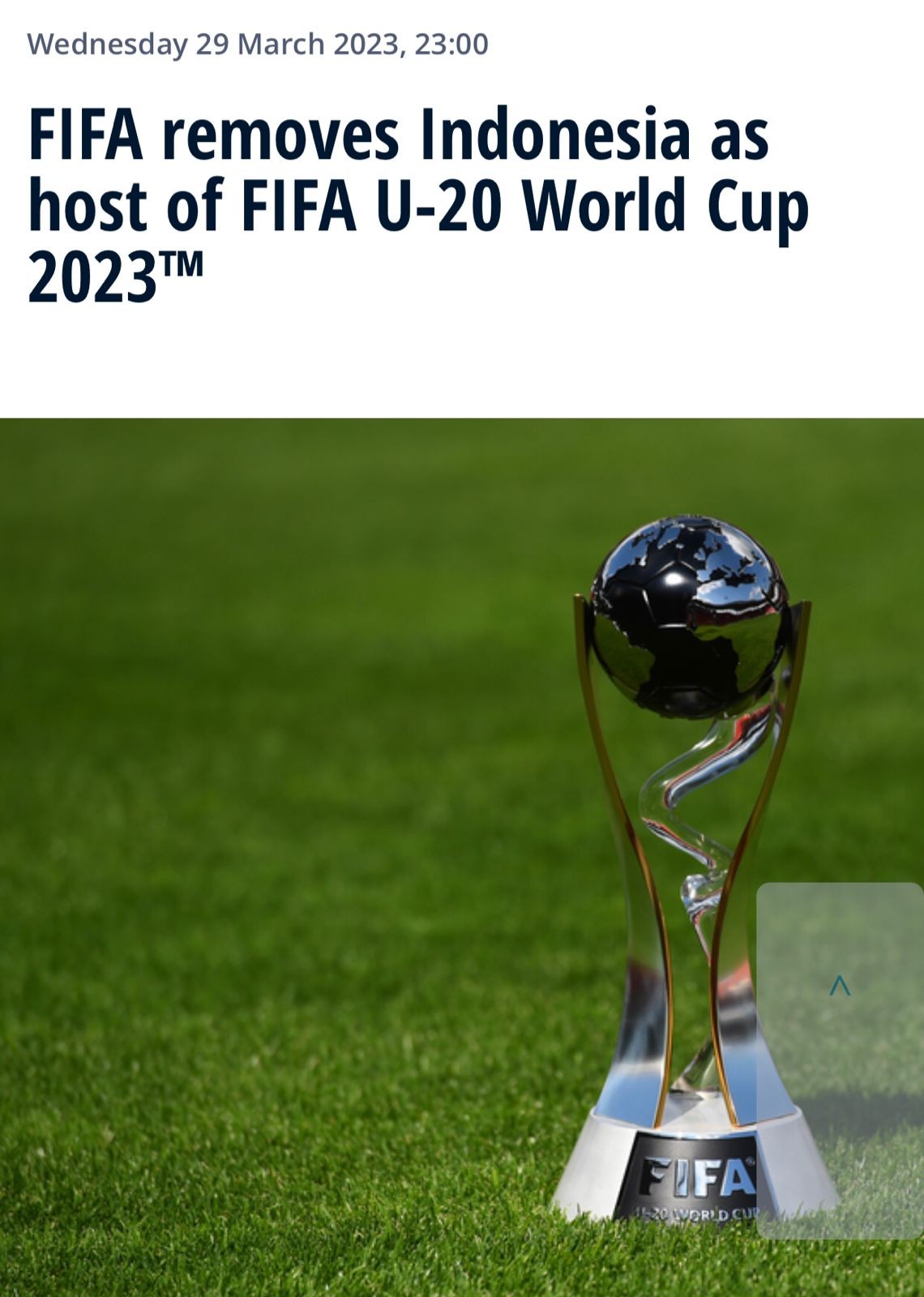 Dokumentasi dari - FIFA Hapus Indonesia sebagai Tuan Rumah FIFA U-20 World Cup 2023