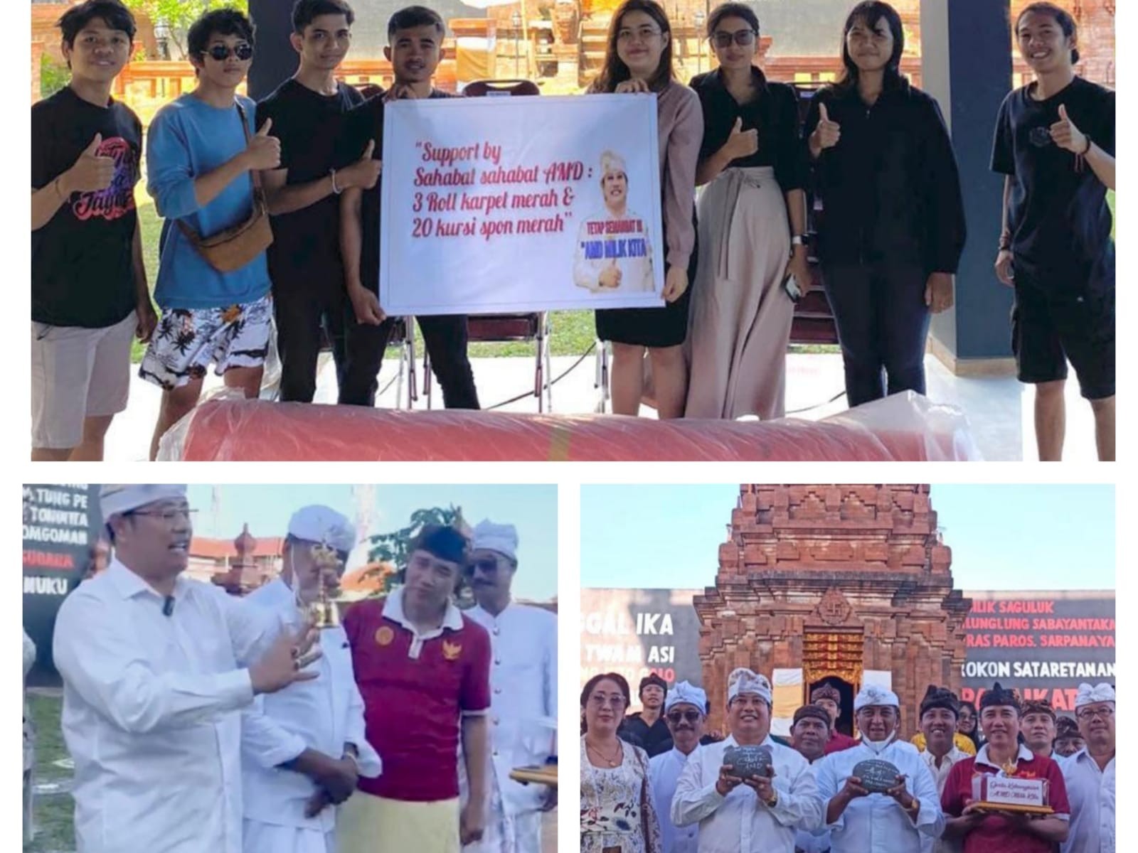 Agung Manik Danendra Berjiwa Nasionalis Sambangi Rumah Kebangsaan Bali Hibahkan Genta Berlapis Emas, Sahabat AMD Sumbang Karpet dan Kursi